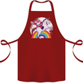 Santa Claus Riding a Unicorn Christmas Xmas Cotton Apron 100% Organic Maroon