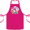 Santa Claus Riding a Unicorn Christmas Xmas Cotton Apron 100% Organic Pink