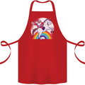 Santa Claus Riding a Unicorn Christmas Xmas Cotton Apron 100% Organic Red