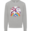 Santa Claus Riding a Unicorn Christmas Xmas Kids Sweatshirt Jumper Sports Grey