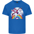 Santa Claus Riding a Unicorn Christmas Xmas Kids T-Shirt Childrens Royal Blue