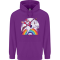 Santa Claus Riding a Unicorn Christmas Xmas Mens 80% Cotton Hoodie Purple
