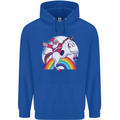 Santa Claus Riding a Unicorn Christmas Xmas Mens 80% Cotton Hoodie Royal Blue