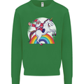 Santa Claus Riding a Unicorn Christmas Xmas Mens Sweatshirt Jumper Irish Green
