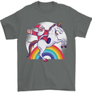 Santa Claus Riding a Unicorn Christmas Xmas Mens T-Shirt 100% Cotton Charcoal