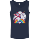 Santa Claus Riding a Unicorn Christmas Xmas Mens Vest Tank Top Navy Blue