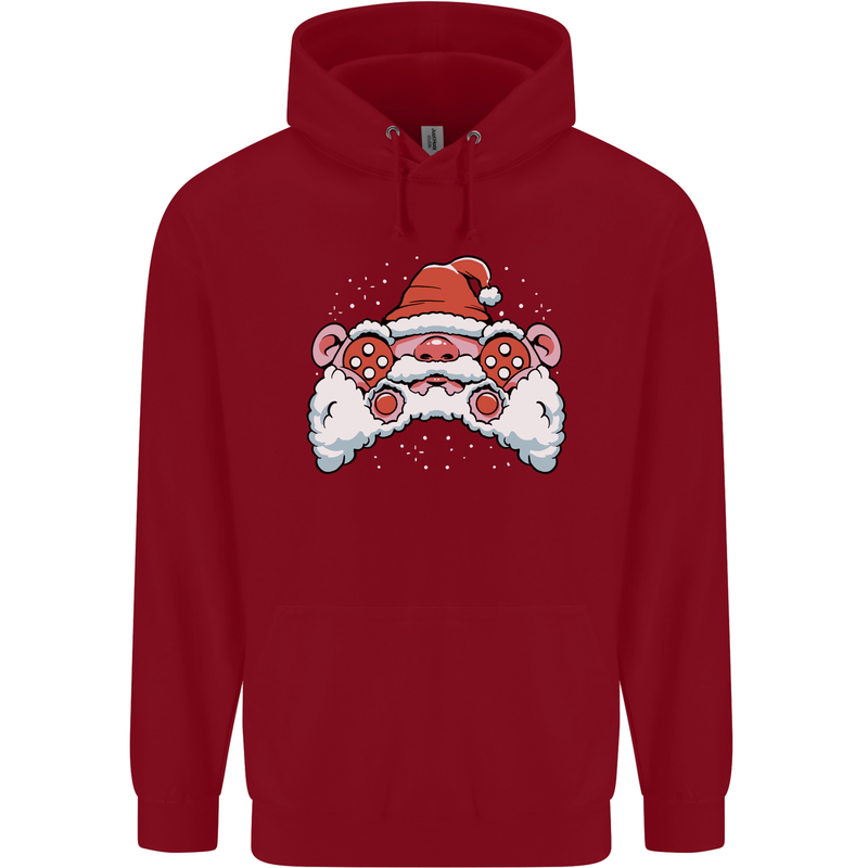 Santa Controller Video Games Gaming Joypad Xmas Childrens Kids Hoodie Red