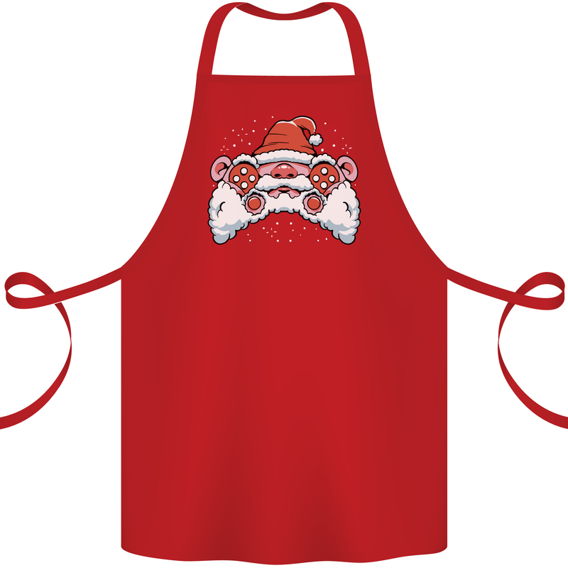 Santa Controller Video Games Gaming Joypad Xmas Cotton Apron 100% Organic Red