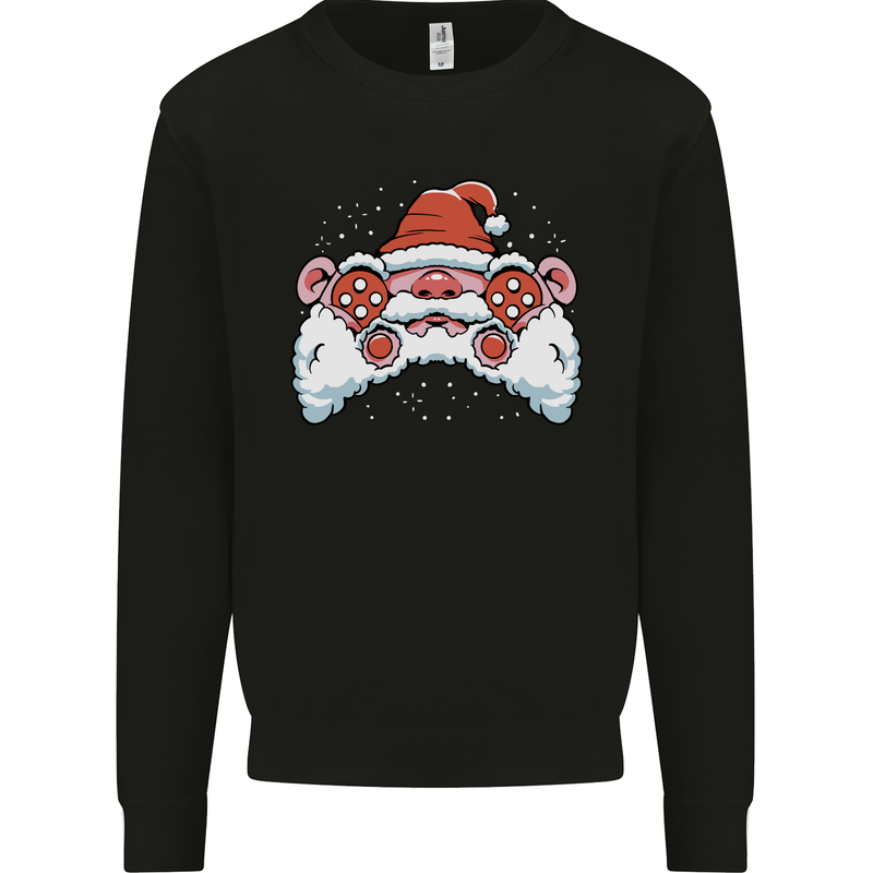 Santa Controller Video Games Gaming Joypad Xmas Kids Sweatshirt Jumper Black