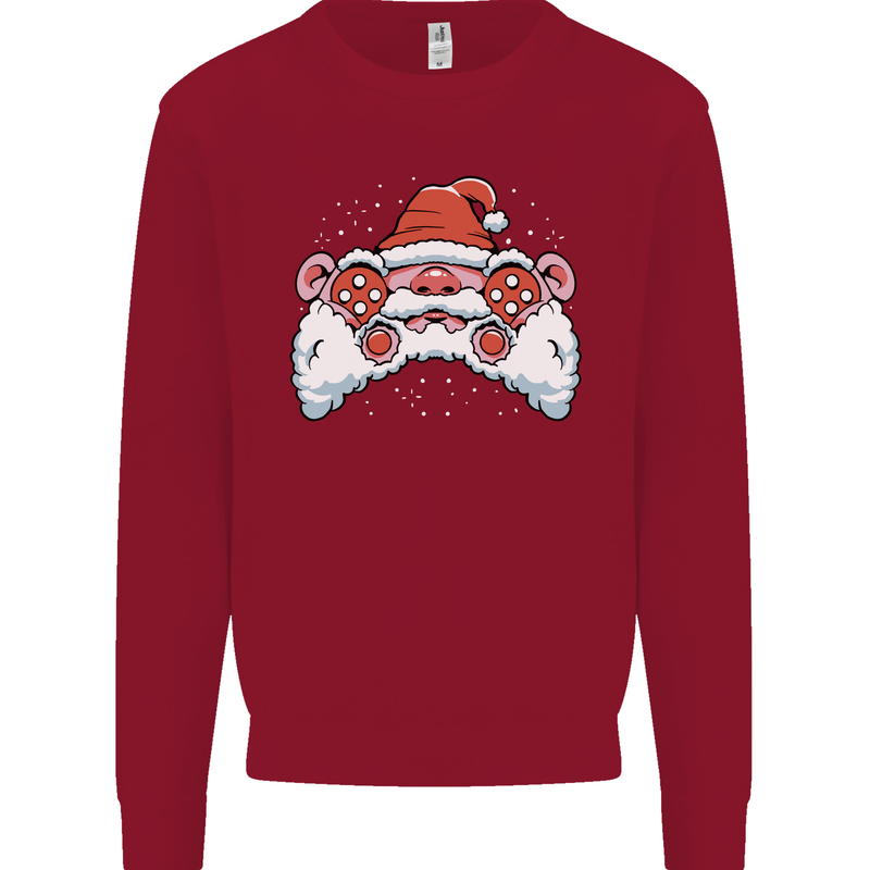 Santa Controller Video Games Gaming Joypad Xmas Kids Sweatshirt Jumper Red