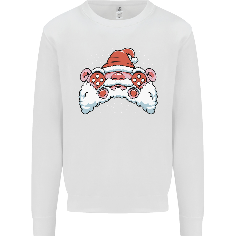 Santa Controller Video Games Gaming Joypad Xmas Kids Sweatshirt Jumper White