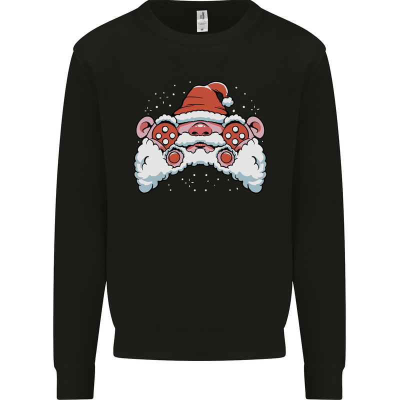 Santa Controller Video Games Gaming Joypad Xmas Mens Sweatshirt Jumper Black