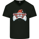Santa Controller Video Games Gaming Joypad Xmas Mens V-Neck Cotton T-Shirt Black