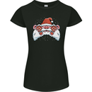Santa Controller Video Games Gaming Joypad Xmas Womens Petite Cut T-Shirt Black