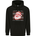 Santa Love to All Funny Christmas Xmas Childrens Kids Hoodie Black