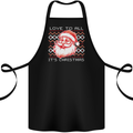 Santa Love to All Funny Christmas Xmas Cotton Apron 100% Organic Black