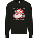 Santa Love to All Funny Christmas Xmas Kids Sweatshirt Jumper Black