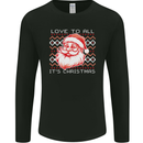 Santa Love to All Funny Christmas Xmas Mens Long Sleeve T-Shirt Black