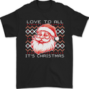 Santa Love to All Funny Christmas Xmas Mens T-Shirt 100% Cotton Black