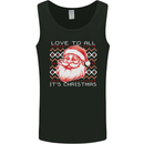 Santa Love to All Funny Christmas Xmas Mens Vest Tank Top Black