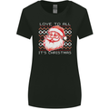 Santa Love to All Funny Christmas Xmas Womens Wider Cut T-Shirt Black