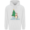 Santa Miau Funny Christmas Cat Xmas Meow Childrens Kids Hoodie White