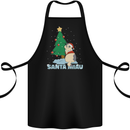 Santa Miau Funny Christmas Cat Xmas Meow Cotton Apron 100% Organic Black