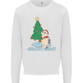 Santa Miau Funny Christmas Cat Xmas Meow Kids Sweatshirt Jumper White