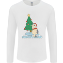Santa Miau Funny Christmas Cat Xmas Meow Mens Long Sleeve T-Shirt White