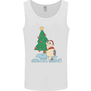 Santa Miau Funny Christmas Cat Xmas Meow Mens Vest Tank Top White