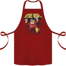 Santa Monster Japanese Christmas Xmas Cotton Apron 100% Organic Maroon