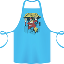 Santa Monster Japanese Christmas Xmas Cotton Apron 100% Organic Turquoise