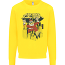 Santa Monster Japanese Christmas Xmas Kids Sweatshirt Jumper Yellow