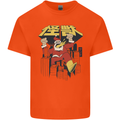 Santa Monster Japanese Christmas Xmas Kids T-Shirt Childrens Orange