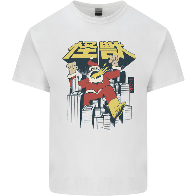 Santa Monster Japanese Christmas Xmas Kids T-Shirt Childrens White