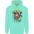 Santa Monster Japanese Christmas Xmas Mens 80% Cotton Hoodie Peppermint