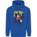 Santa Monster Japanese Christmas Xmas Mens 80% Cotton Hoodie Royal Blue