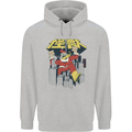 Santa Monster Japanese Christmas Xmas Mens 80% Cotton Hoodie Sports Grey