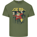 Santa Monster Japanese Christmas Xmas Mens Cotton T-Shirt Tee Top Military Green