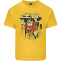 Santa Monster Japanese Christmas Xmas Mens Cotton T-Shirt Tee Top Yellow