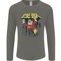 Santa Monster Japanese Christmas Xmas Mens Long Sleeve T-Shirt Charcoal