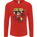 Santa Monster Japanese Christmas Xmas Mens Long Sleeve T-Shirt Red