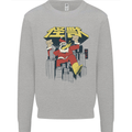 Santa Monster Japanese Christmas Xmas Mens Sweatshirt Jumper Sports Grey