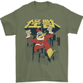Santa Monster Japanese Christmas Xmas Mens T-Shirt 100% Cotton Military Green