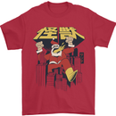 Santa Monster Japanese Christmas Xmas Mens T-Shirt 100% Cotton Red