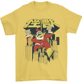 Santa Monster Japanese Christmas Xmas Mens T-Shirt 100% Cotton Yellow