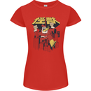 Santa Monster Japanese Christmas Xmas Womens Petite Cut T-Shirt Red