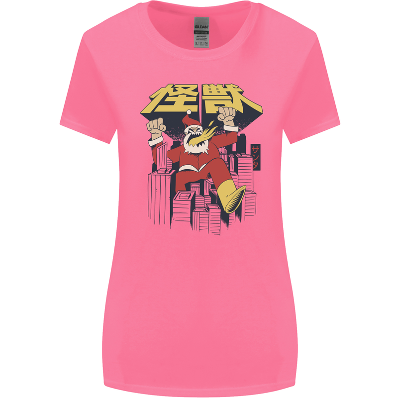 Santa Monster Japanese Christmas Xmas Womens Wider Cut T-Shirt Azalea