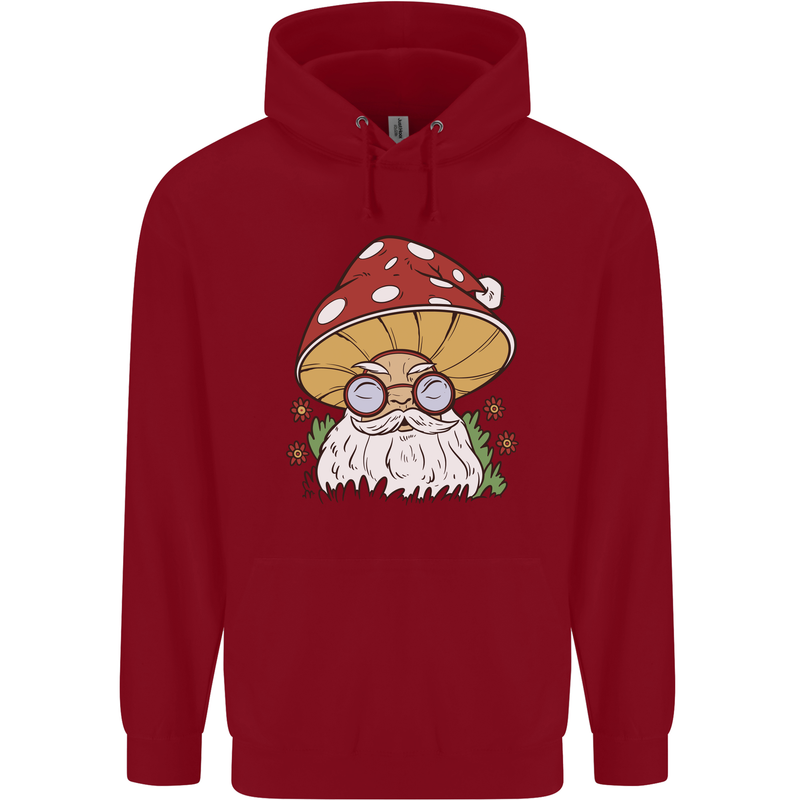 Santa Mushroom Christmas Mycology Foraging Xmas Childrens Kids Hoodie Red
