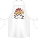 Santa Mushroom Christmas Mycology Foraging Xmas Cotton Apron 100% Organic White